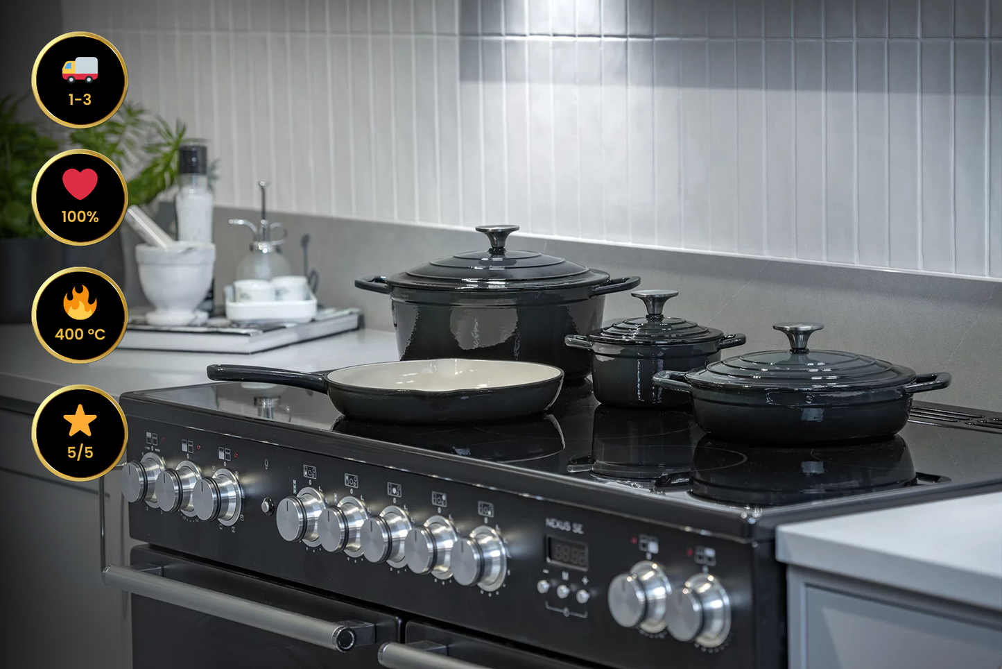 Sada litinových hrnců CS Solingen – 7 dílů