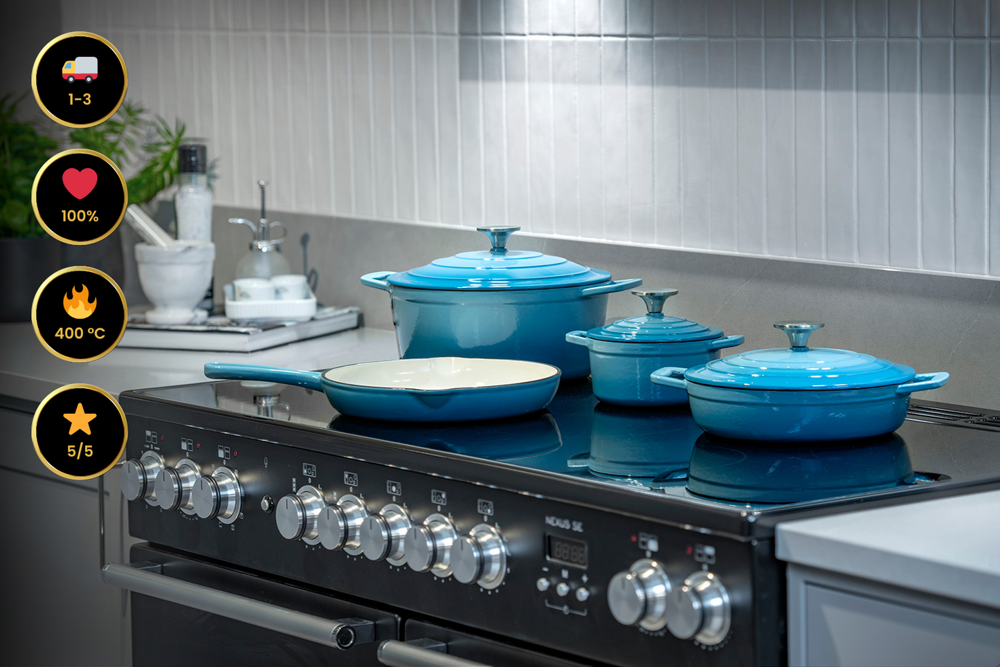 Sada litinových hrnců CS Solingen – 7 dílů