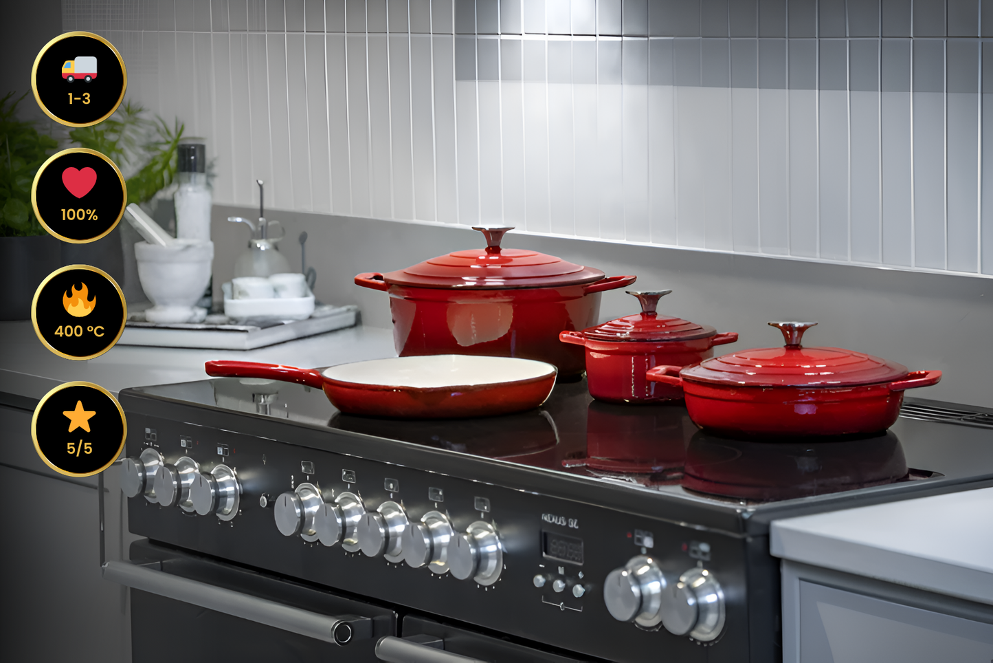 Sada litinových hrnců CS Solingen – 7 dílů